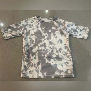 art class Gray and White Tie-Dye Rashguard